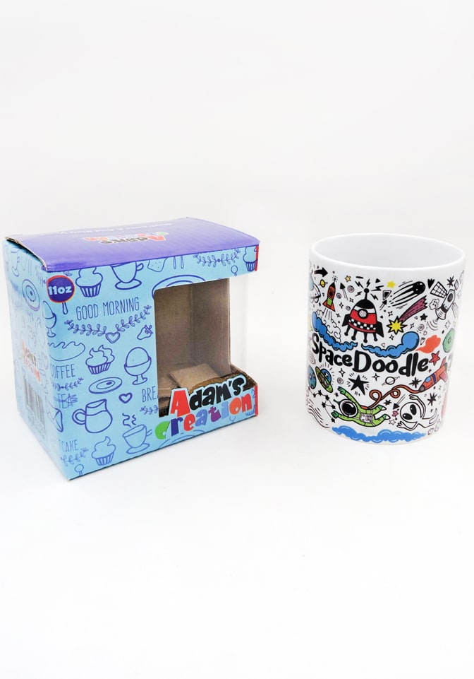 space doodle mug bone china return gifts