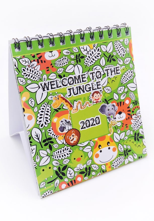 jungle or animal theme calendar for kids