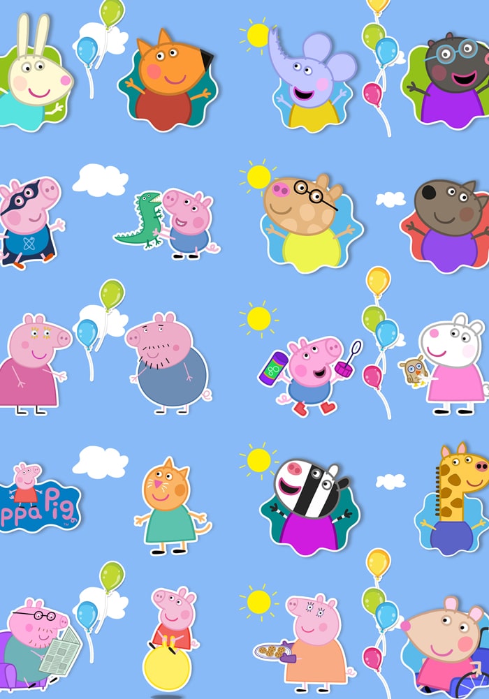 peppa pig theme return gifts wrapping sheets