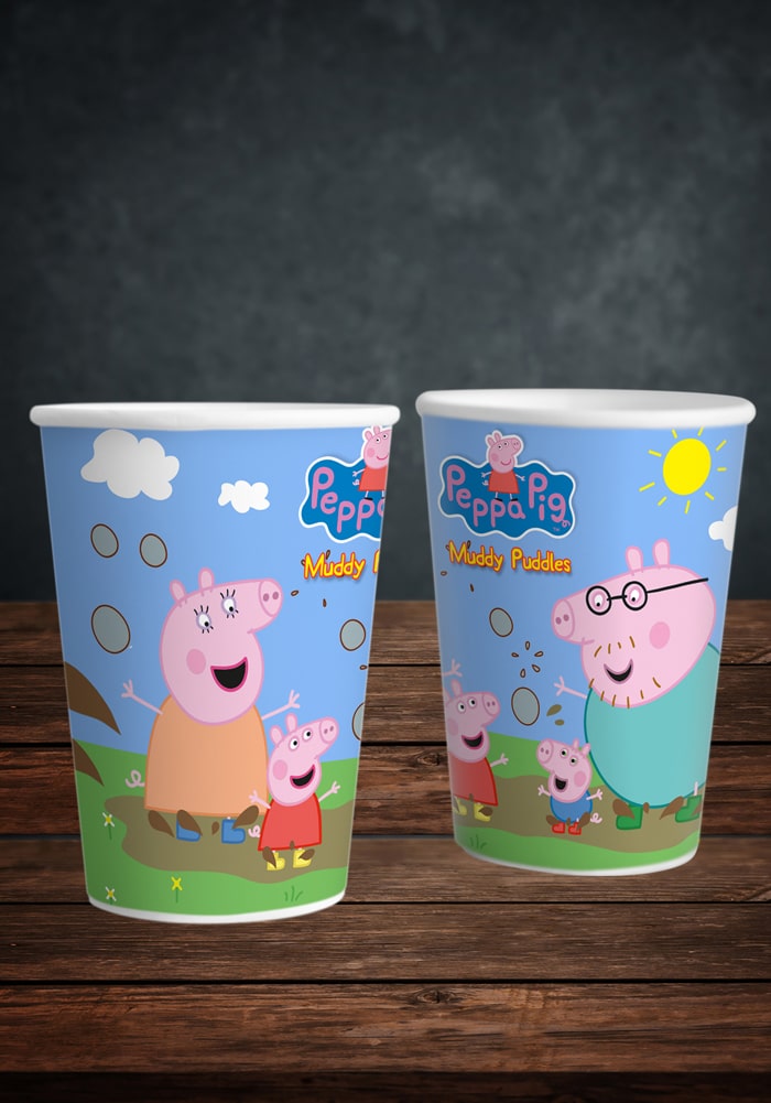 peppa pig theme paper glass for party cups