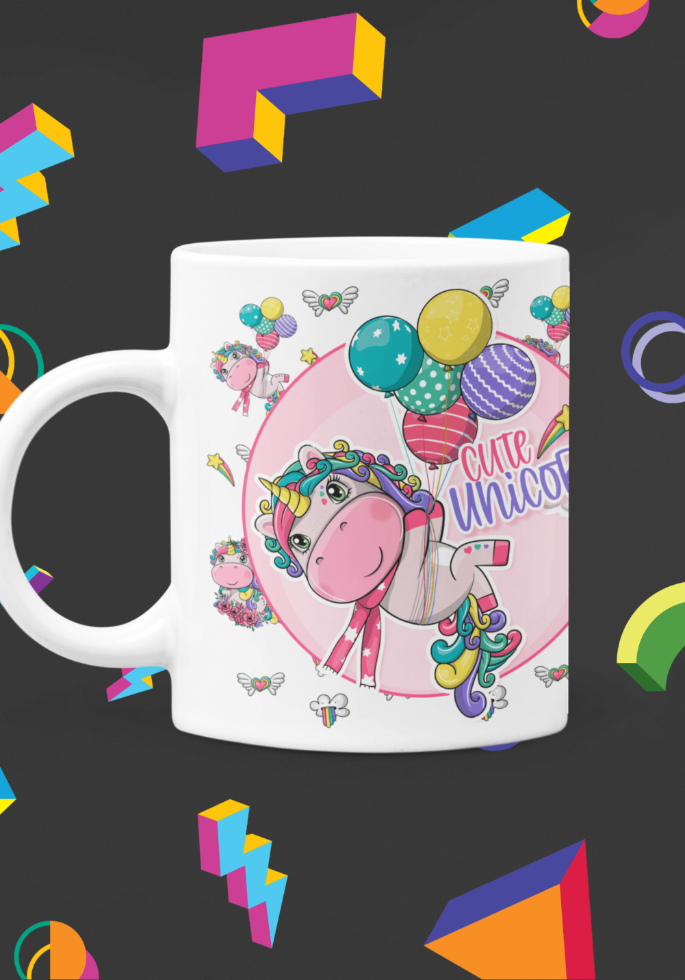 unicorn theme designer coffee mug