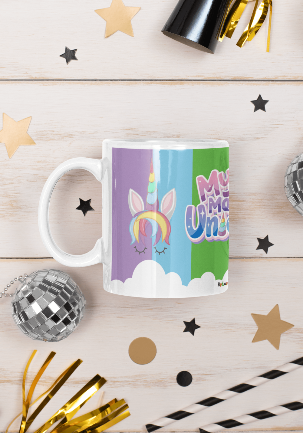 unicorn rainbow theme designer mug