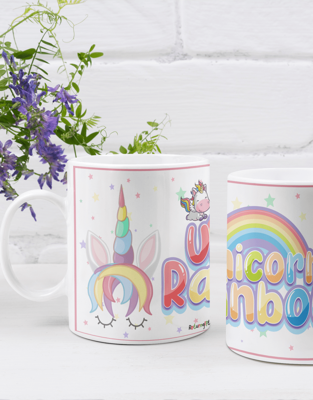 unicorn rainbow theme designer mug