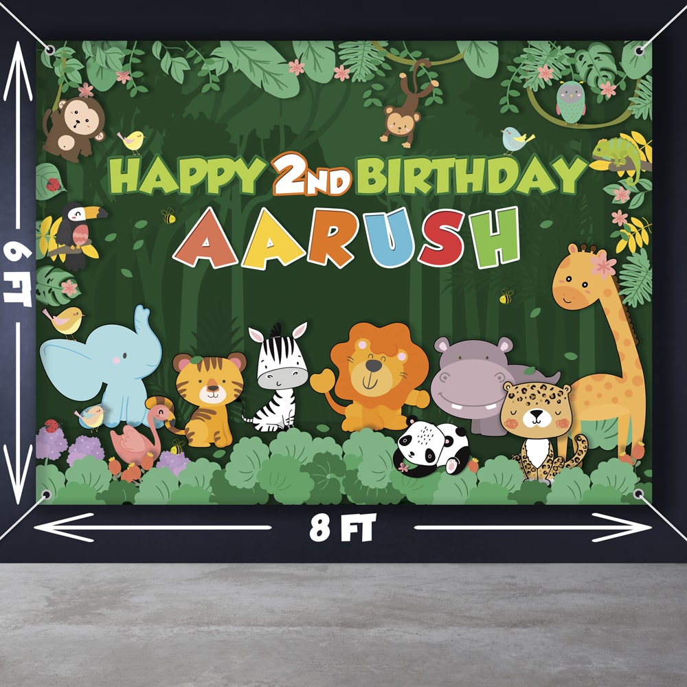 animal jungle theme backdrop for birthday
