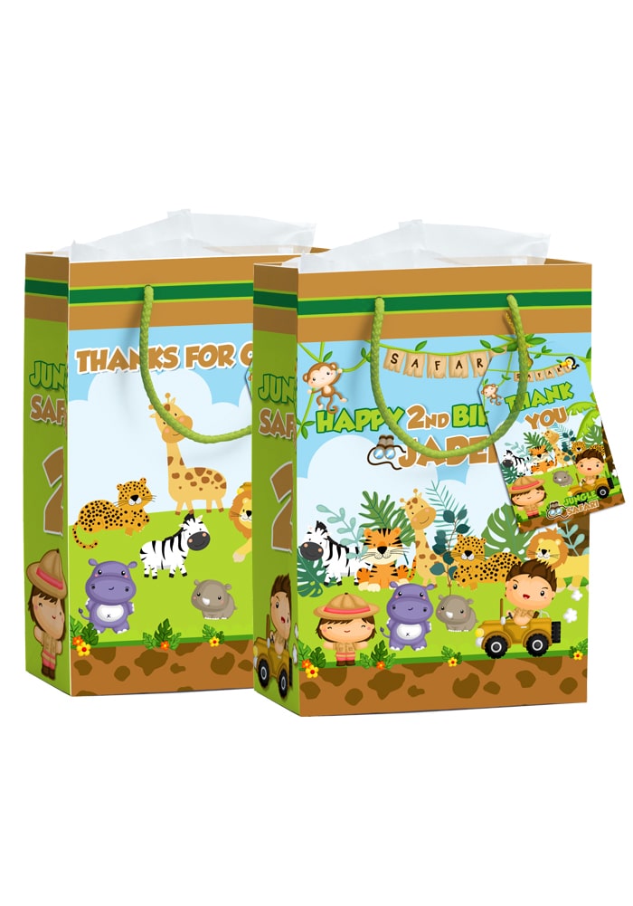 jungle safari theme gift bags