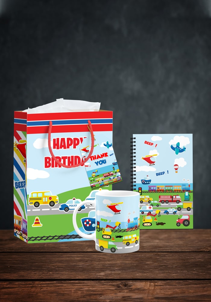 vehicle theme party pack for kids