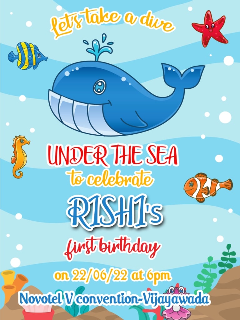 under the sea theme birthday invites