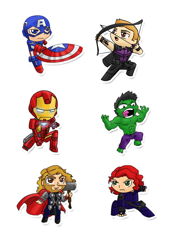 Superheroes theme Cup cake Toppers 