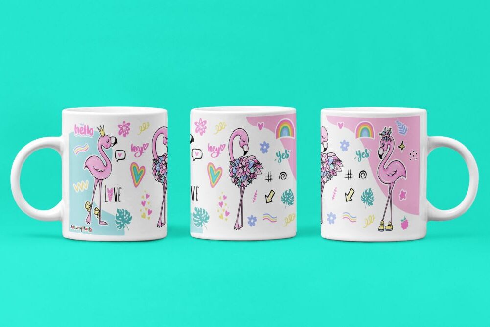 flamingo theme mug for return gifts