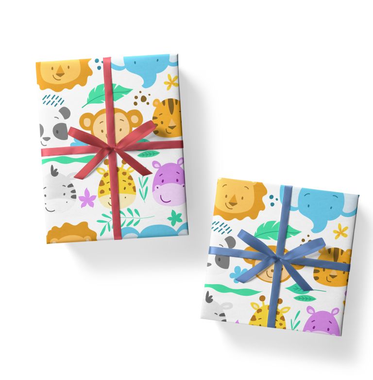 Animal theme gift wrap for gifts 