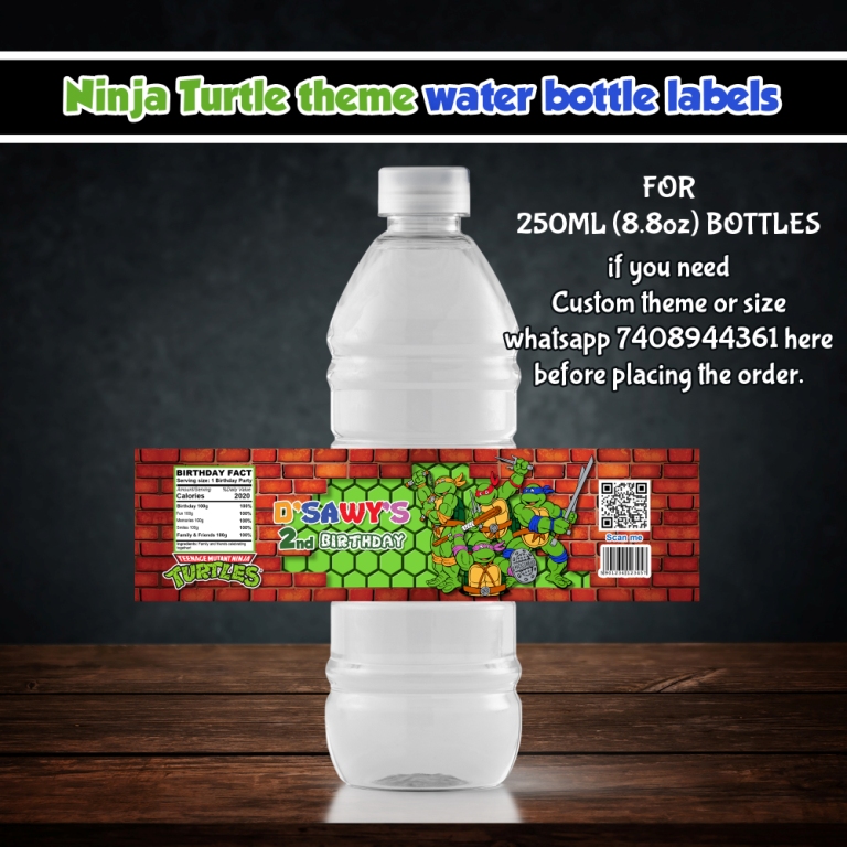 TMNT Bottle Labels, Teenage Mutant Ninja Turtles Bottle Labels