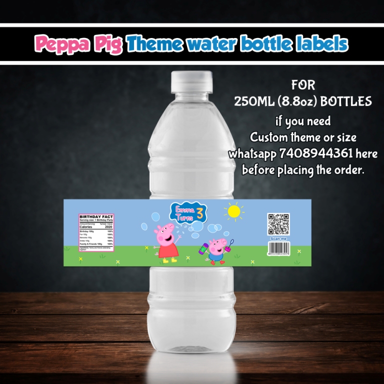 Peppa Pig theme Bottle stickers