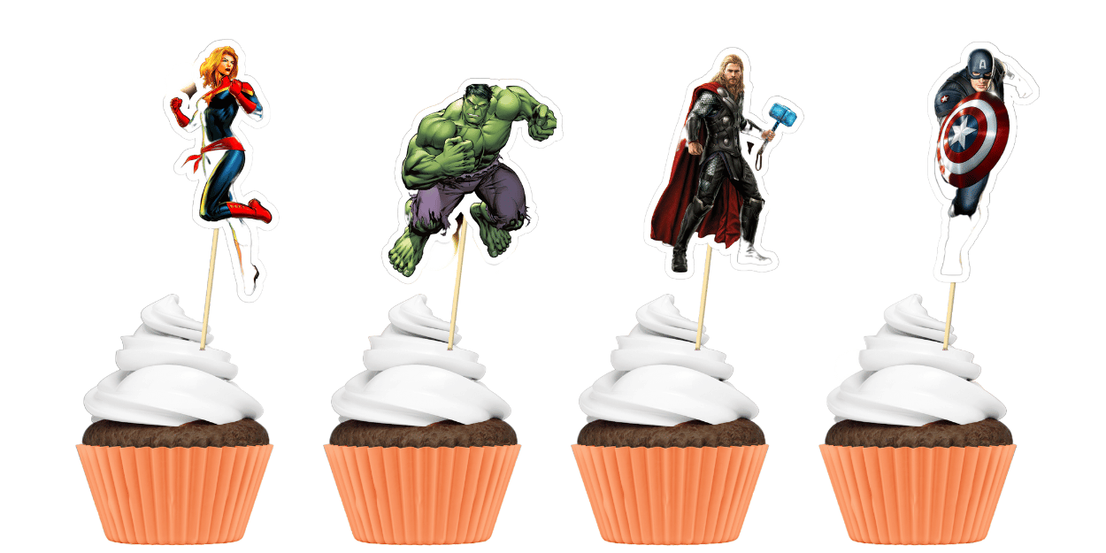 Marvel Avengers Captain America the Hulk Iron Man Thor Black Widow Clint  Barton Nick Fury Edible Cake Topper Image - Walmart.com