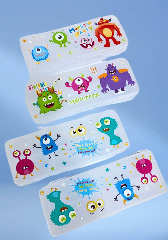 Monster theme pencil box for kids birthday return gifts