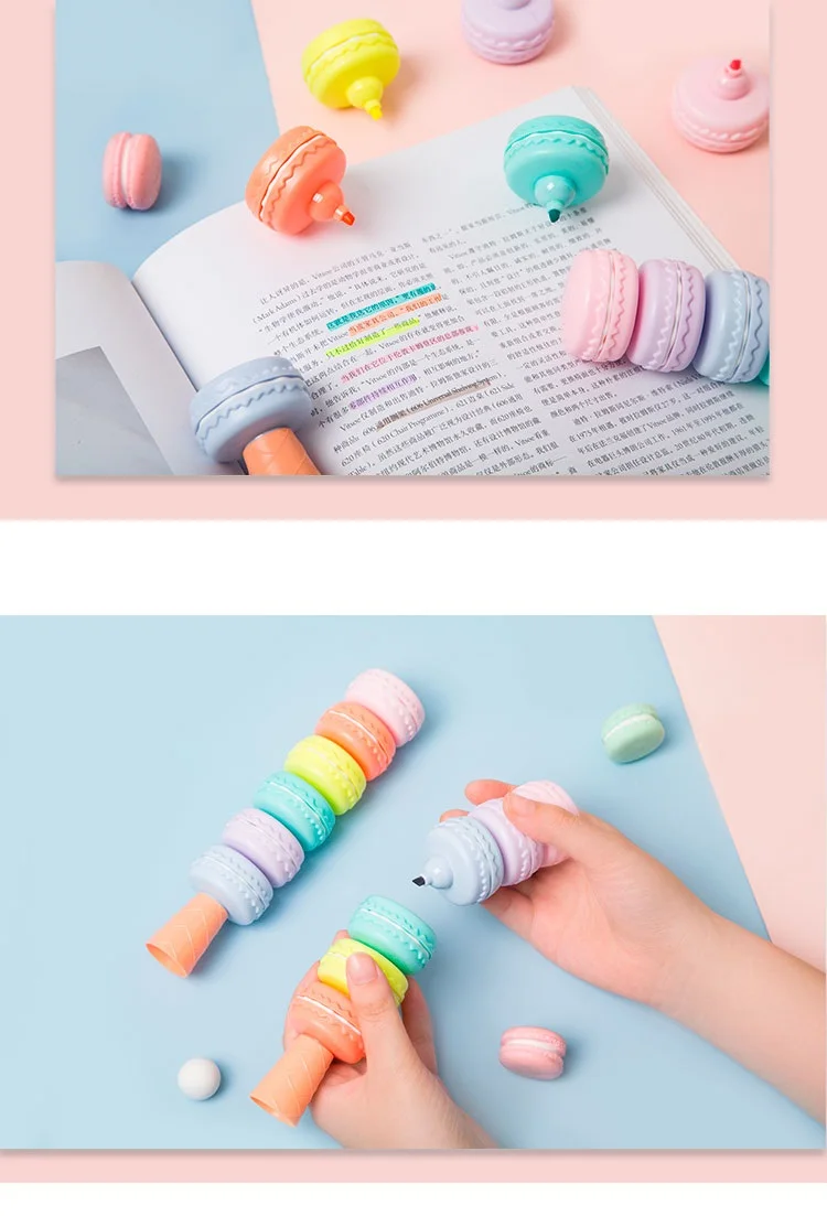 macaron shape cute and beautiful highlighters for birthday return gifts for kids