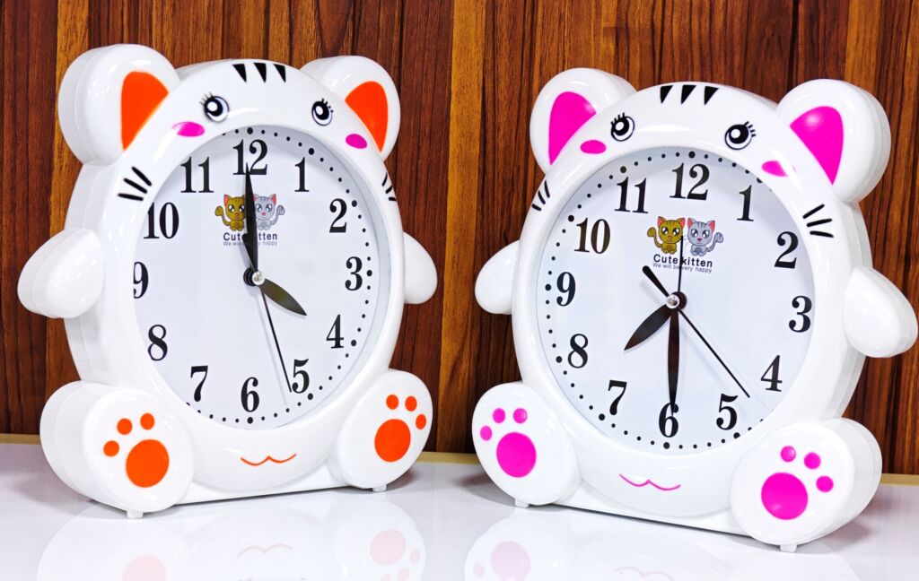 big size kitty shape Table alarm clock