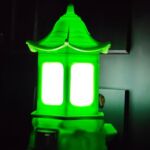 green night lights temple shape