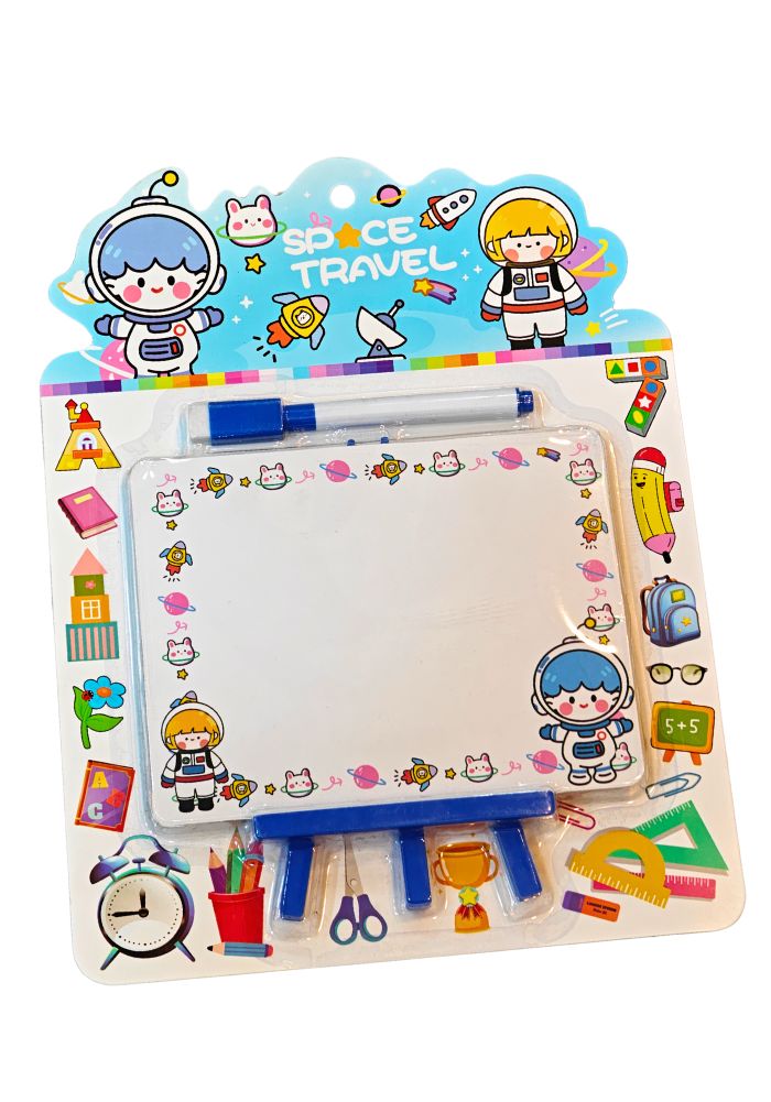 Cute cartoon white board with stand and marker
