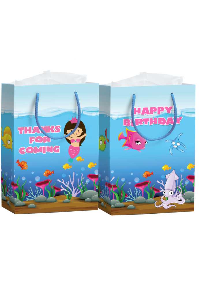 under the sea theme gift paper bags underwater