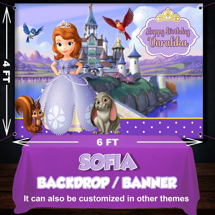 Sofia the First Disney Princess Back drop for Birthday Photo shoot