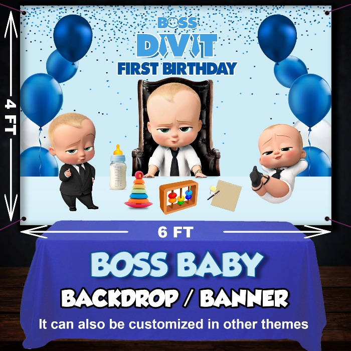 Boss Baby New Custom Design Back drop for Birthday Wall decoration